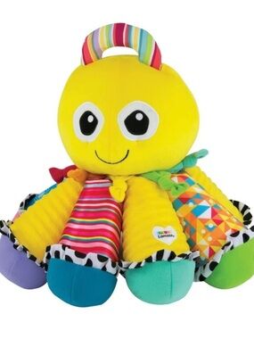 Lamaze Bright Yellow Octopus Soft Sensory Toy with Multicolor Legs